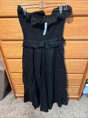 J. Crew Black Ruffle Off-Shoulder Women’s Dress